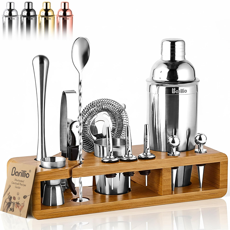 Barillio Bartender Kit with stainless shaker for precise shakes at home