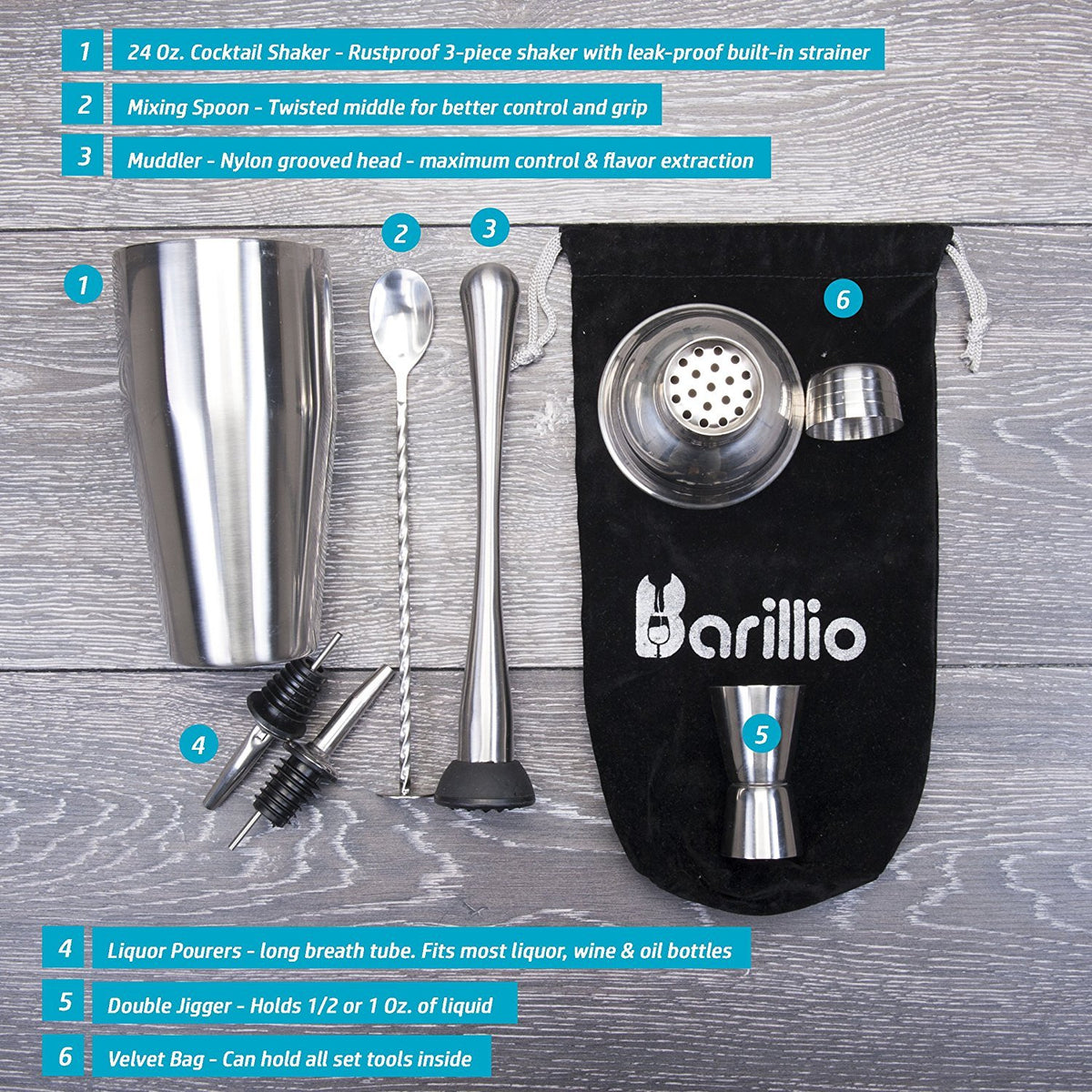 Barillio Double Jigger enables precise measurement for balanced cocktails.