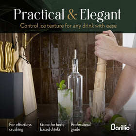 Barillio ice mallet for efficient ice crushing and quick prep.