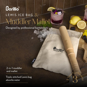 Barillio Lewis bag in canvas absorbs moisture to keep ice crisp.
