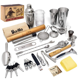 Barillio Pro Edition Boston shaker: sturdy stainless-steel tool for home bartenders.