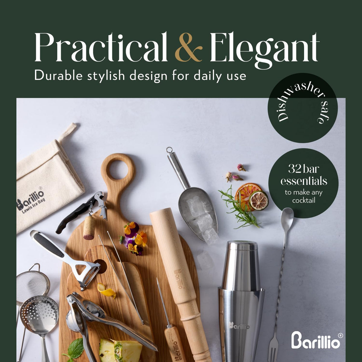 Barillio Pro Edition measuring jigger: accurate portions for balanced drinks.