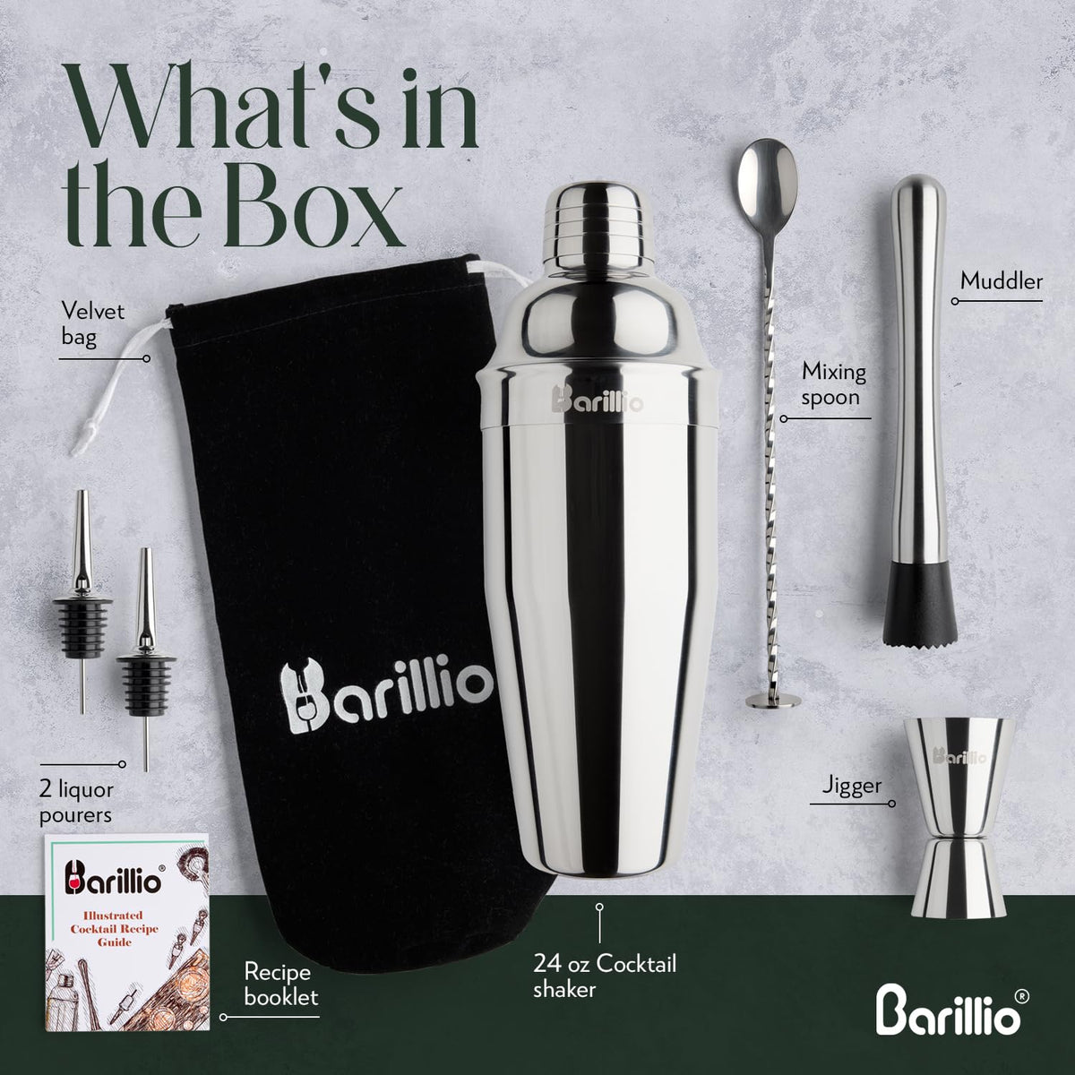 Barillio Stainless Steel Muddler ideal for crushing mint and citrus.