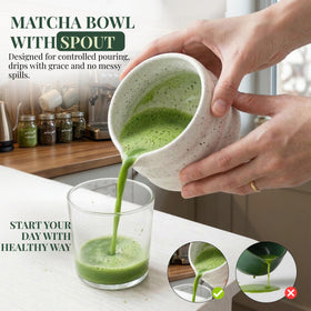 Barista Emperor Matcha Whisk Set measuring spoon for accurate portions.