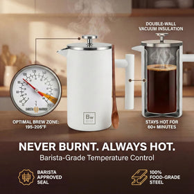 Barista Warrior 34 oz capacity is ideal for family or guests.