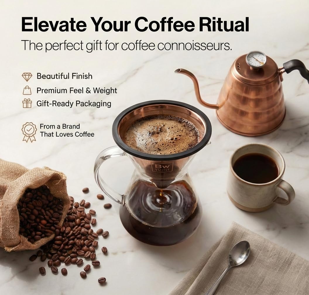 Barista Warrior brewed coffee pours into a mug highlighting aroma