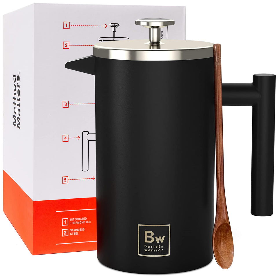 Barista Warrior built-in thermometer for precise brewing temperature and consistency