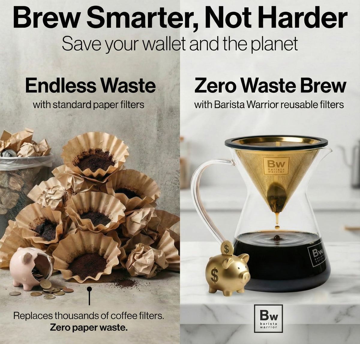 Barista Warrior dishwasher-safe filter ready for quick cleanup.