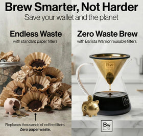 Barista Warrior dishwasher-safe filter ready for quick cleanup.