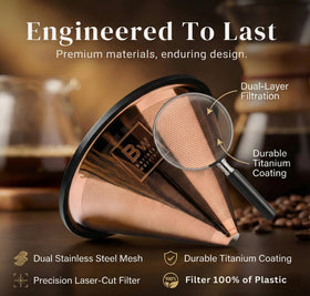 Barista Warrior fine mesh detail delivering richer oils and full flavor