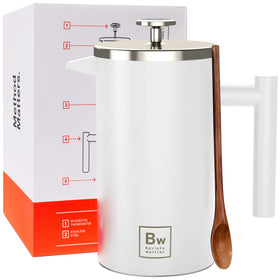 Barista Warrior French Press thermometer view enabling precise brewing temperature.