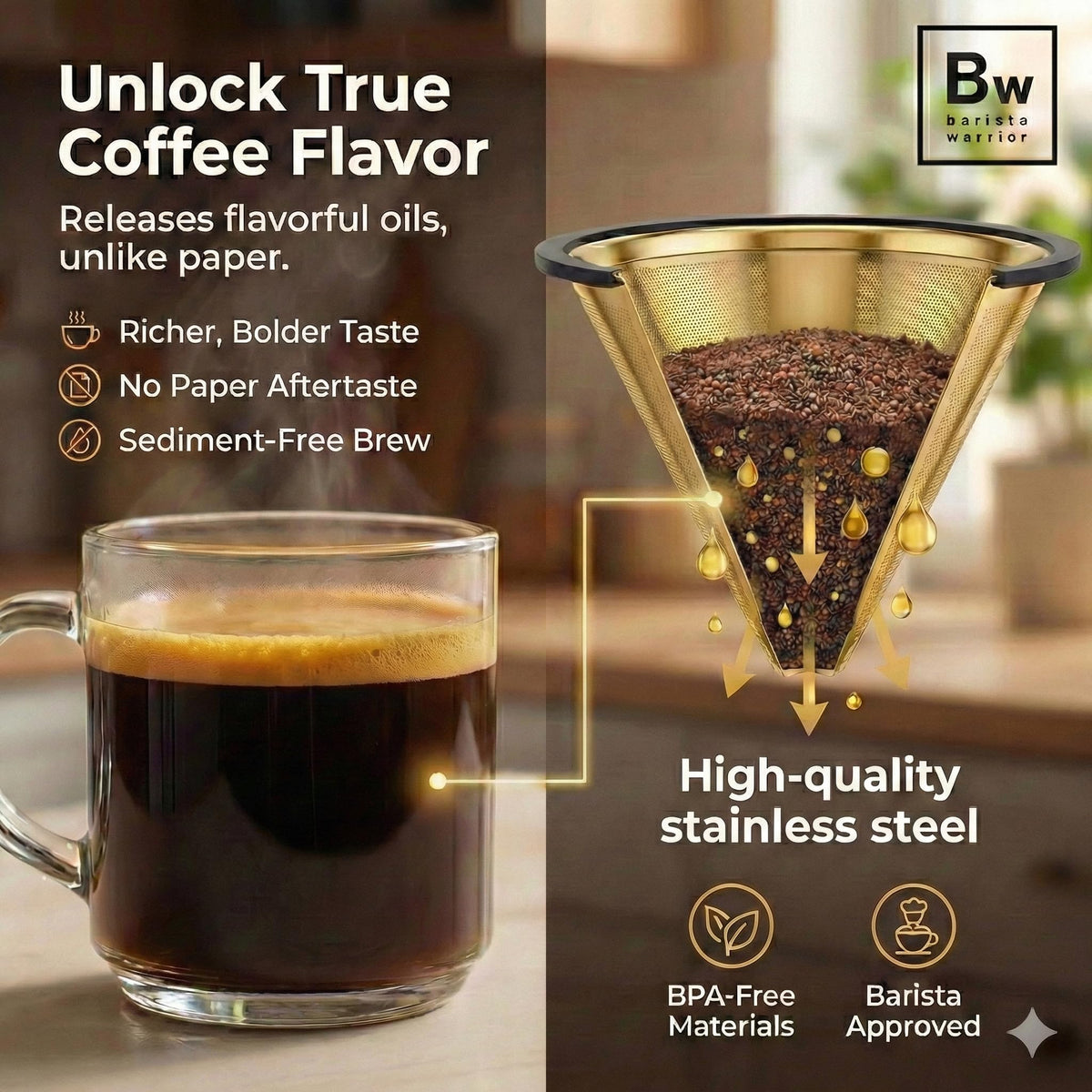Barista Warrior travel-friendly filter compact for on-the-go brewing.