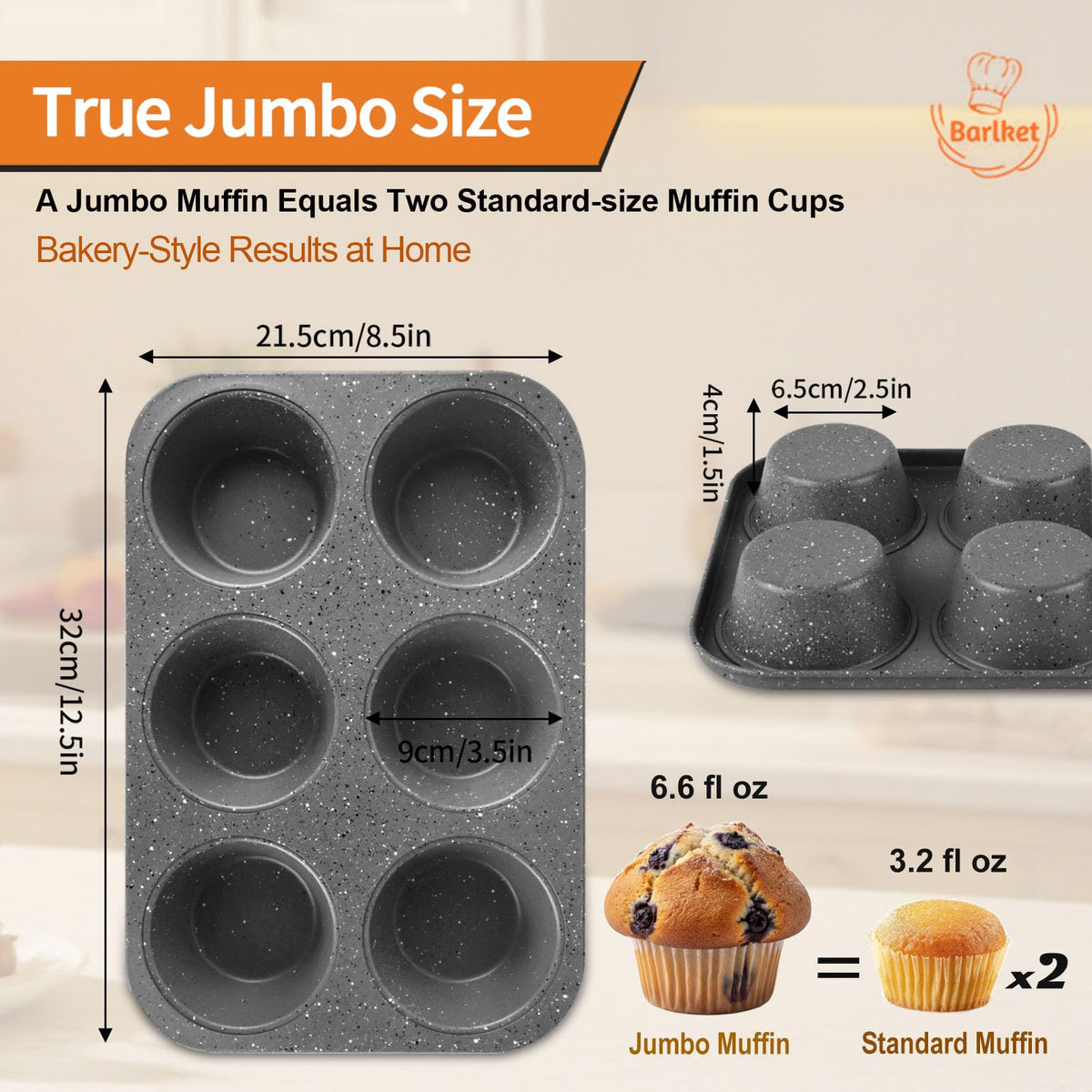 Barlket granite coating muffin pan offers easy release and durability