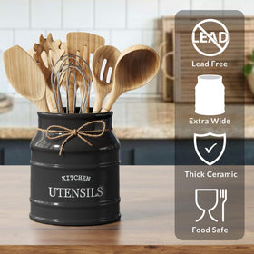 Easy-to-reach kitchen utensil holder designed for everyday tools