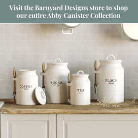 Barnyard Designs kitchen storage on countertop keeps essentials within reach.