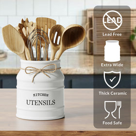 Barnyard Designs kitchen countertop organizer displays spoons and spatulas within reach