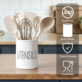 Barnyard Designs large kitchen utensil holder fits everyday kitchen tools neatly