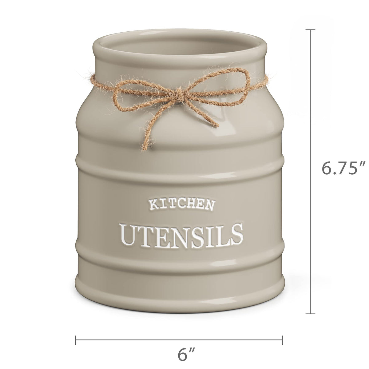Barnyard Designs taupe kitchen accessory complements neutral decor.