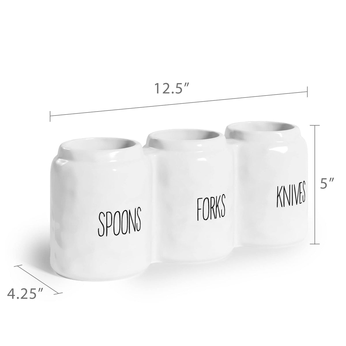 White ceramic finish with vintage farmhouse style blends with kitchen decor.