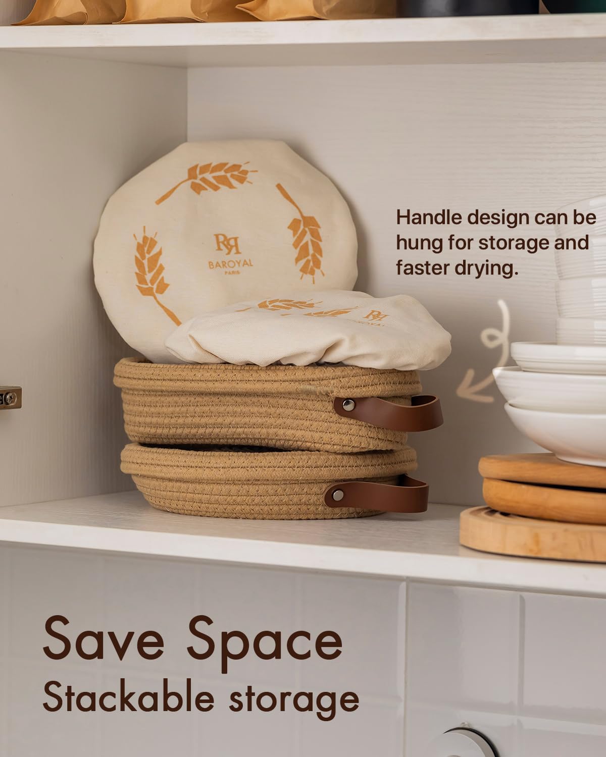 Baroyal Banneton Cover maintains moisture balance during fridge proofing
