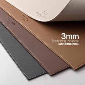 BARoyal faux leather placemats cream white detailed stitching highlights premium craftsmanship.