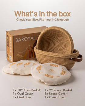 Baroyal Proofing Basket for Fridge enables overnight dough preparation