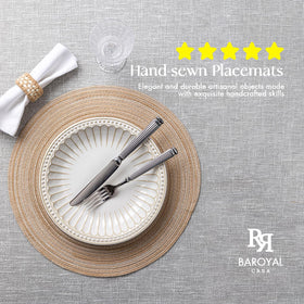 BARoyal round placemats 14.4-inch circle provide ample space for plates and glasses.