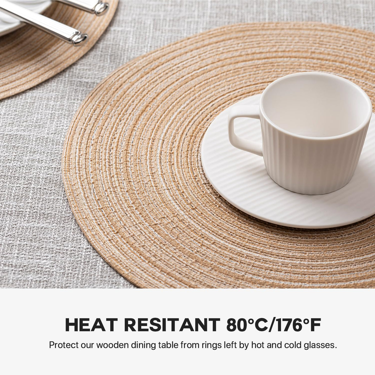 BARoyal placemats protect tabletops from spills, scratches, and heat.