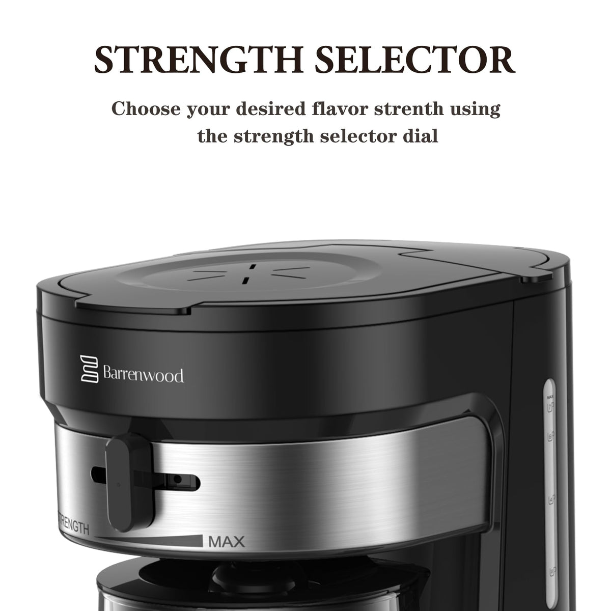BARRENWOOD strength selector dial, customize flavor intensity for tea or cold brew