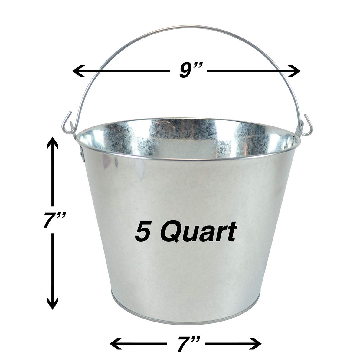 BARsics 5-quart pail close-up highlights sturdy steel construction for repeated use.