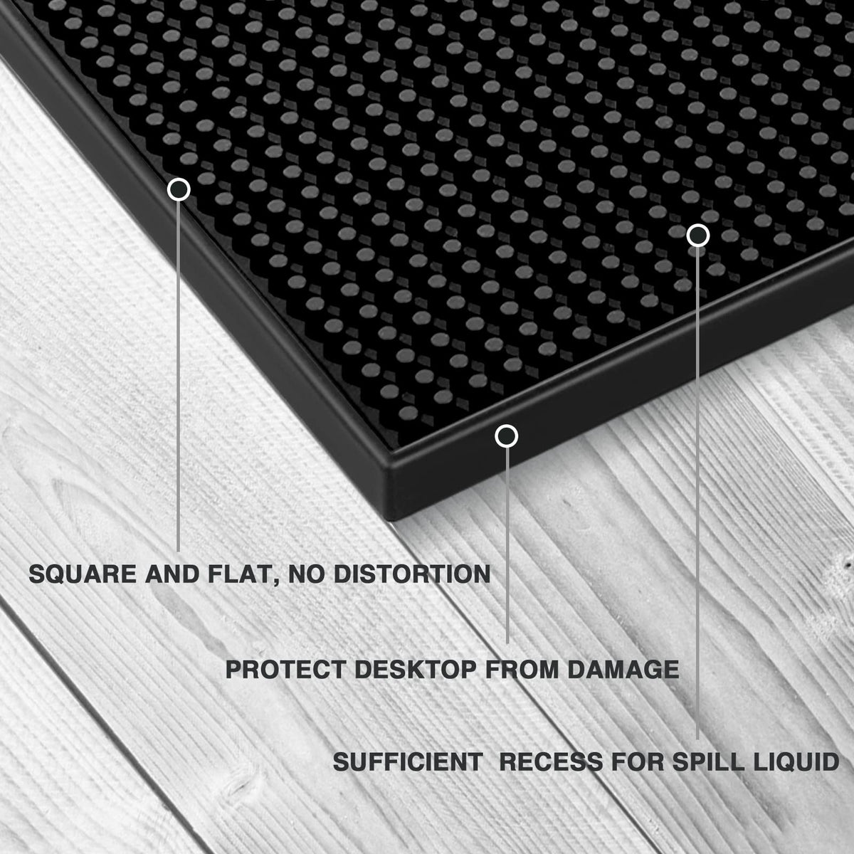 BARsics PVC Bar Service Mat non-toxic soft PVC protects countertops from spills.