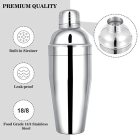 BARsics built-in strainer provides smoother pours while you mix.