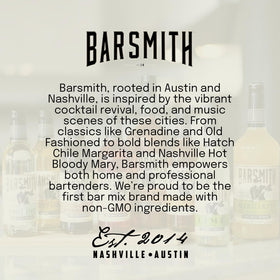 Home bar setup with Barsmith Old Fashioned Mix ready for cocktails