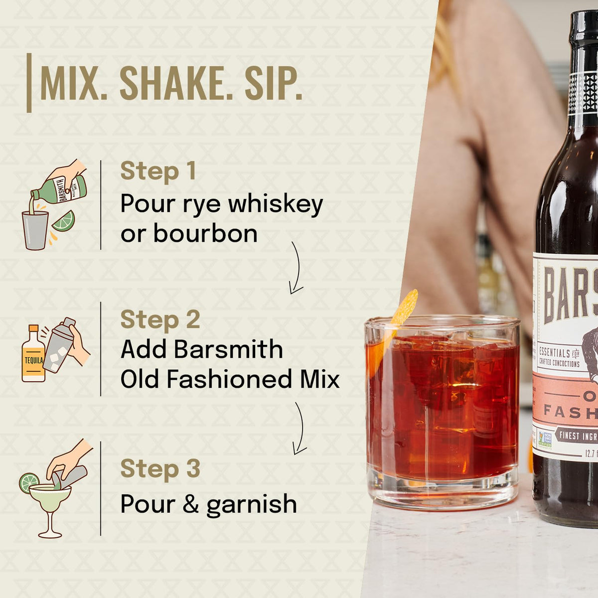 Closeup of honey and cane sugar in Barsmith Old Fashioned Mix ingredients