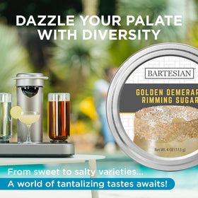 Bartesian Dessert cocktail pairing with Rhubarb Spice Shrub for balanced sweetness.