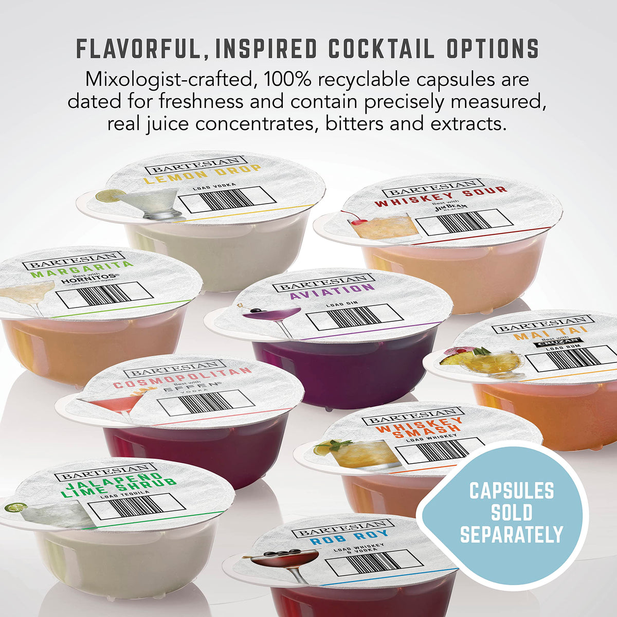 Bartesian Duet capsule slot and barcode recognition speed up drink selection.