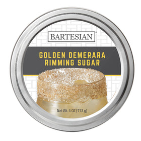 Bartesian Golden Demerara Sugar Rimmer edge-dusting enhances glass rims with a luxurious dessert touch