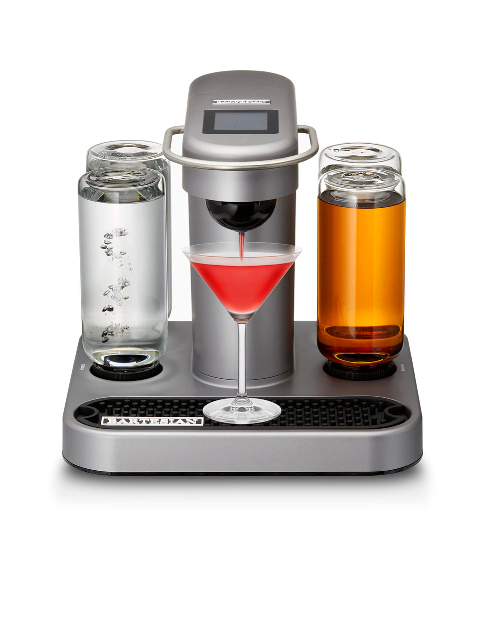 Bartesian premium cocktail machine front view ready for instant mixed drinks.