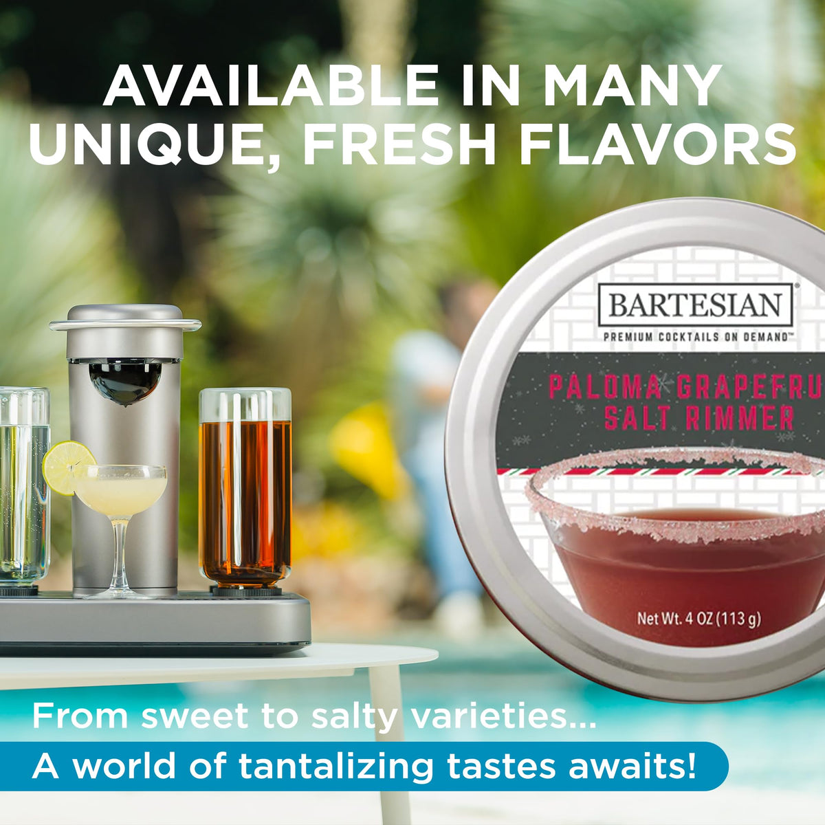 Salt and sugar collection from Bartesian adds finishing touches.