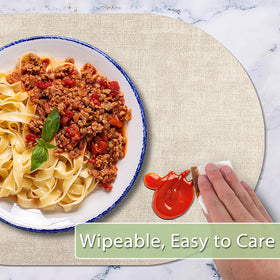 BARTHKIT heat-resistant double-layer placemats protect tabletops from hot pots.