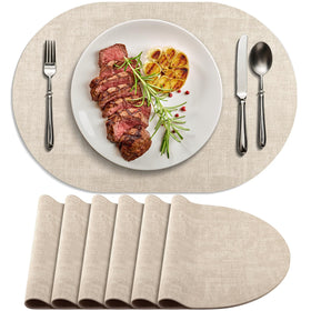 BARTHKIT placemats set of 6 on beige oval surface protect table from heat and spills