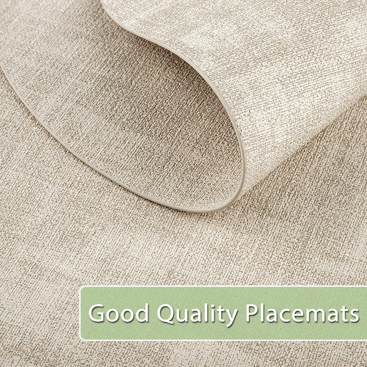 BARTHKIT placemats—beige oval leather adds elegant protection to dining areas.