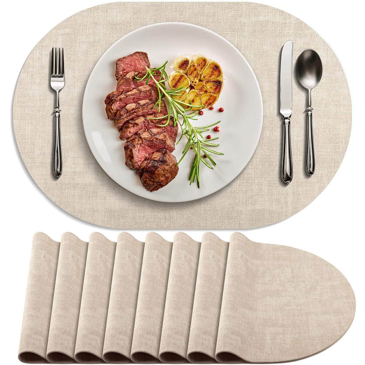 BARTHKIT placemats for oval leather non-slip dining protect surfaces during meals.