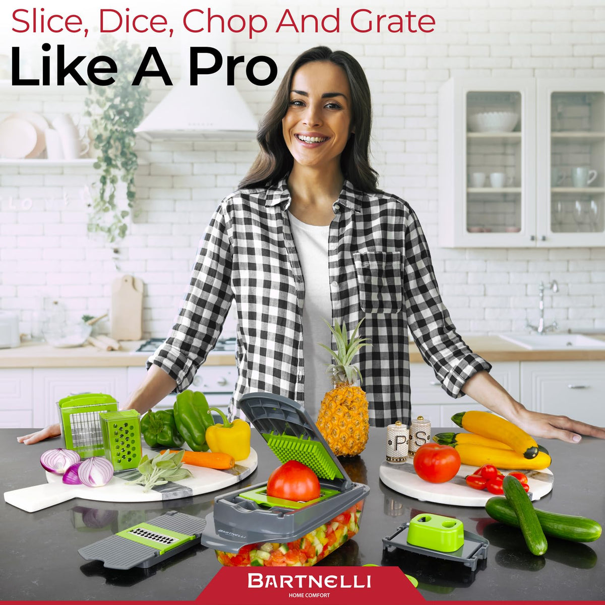Bartnelli extended base holder stabilizes prep for precise chops.