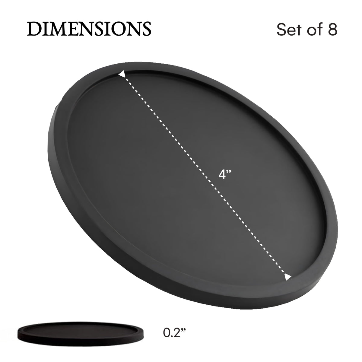 Barvivo black silicone coasters with non-slip grip for cups.