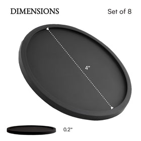 Barvivo black silicone coasters with non-slip grip for cups.