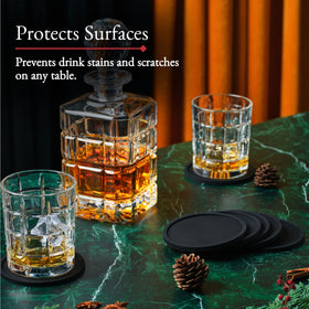 Barvivo raised lip silicone coaster prevents moisture leaks from drinks.
