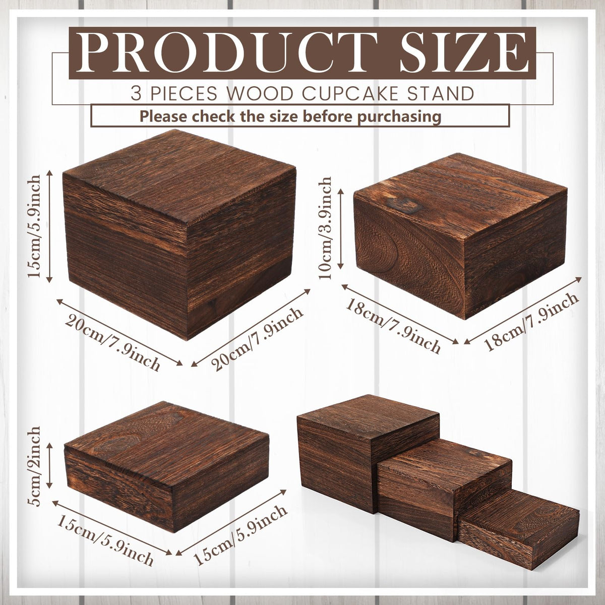 Barydat burnt wood display stand highlights cheese and fruit on rustic table.