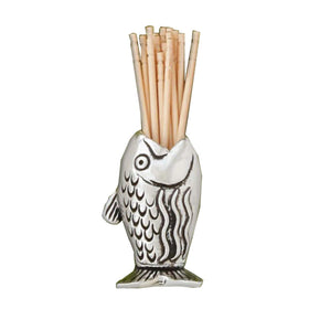 Basic Spirit Fish toothpick holder in pewter adds nautical charm to any table