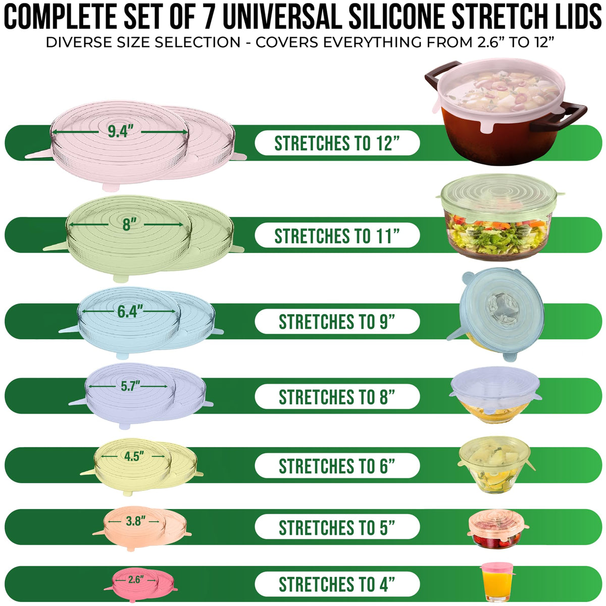 Basic Haus colorful stretch lids on a bowl keep leftovers organized.